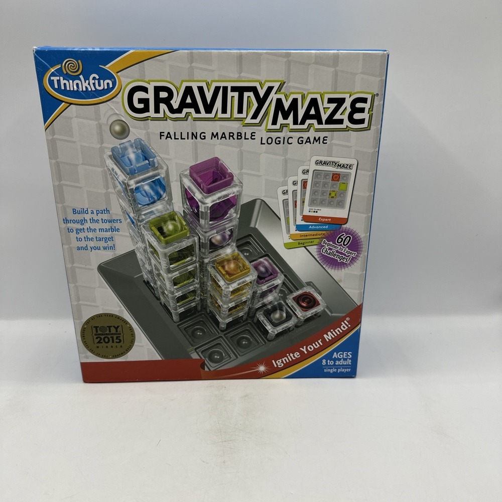 GRAVITY MAZE ThinkFun Falling Marble Logic Game Complete 2014